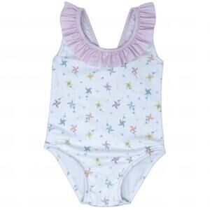 NEW LULLABY SET girls pastel pinwheel swimsuit in pink